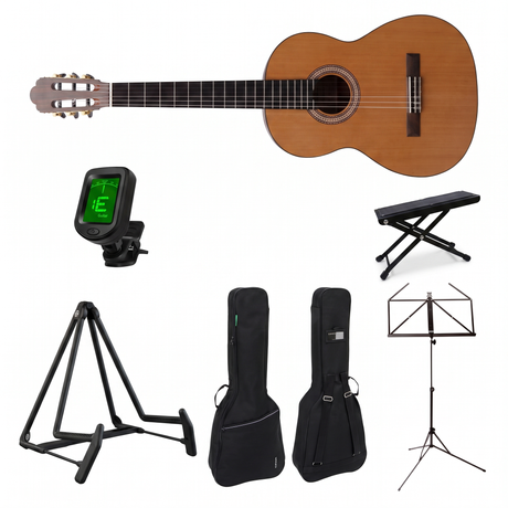 Prodipe Primera Konzertgitarre 4/4 Starter-Set mit Tasche & Ständer Set-Bild