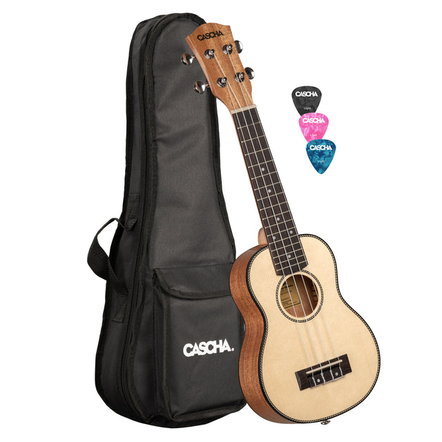 Cascha Sopran Ukulelen Set massive Decke mit Tasche HH2148 - Musik-Ebert Gmbh