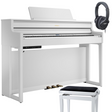 Roland HP-704 Bundle Weiß Matt mit Bank und Kopfhörer - Musik-Ebert Gmbh
