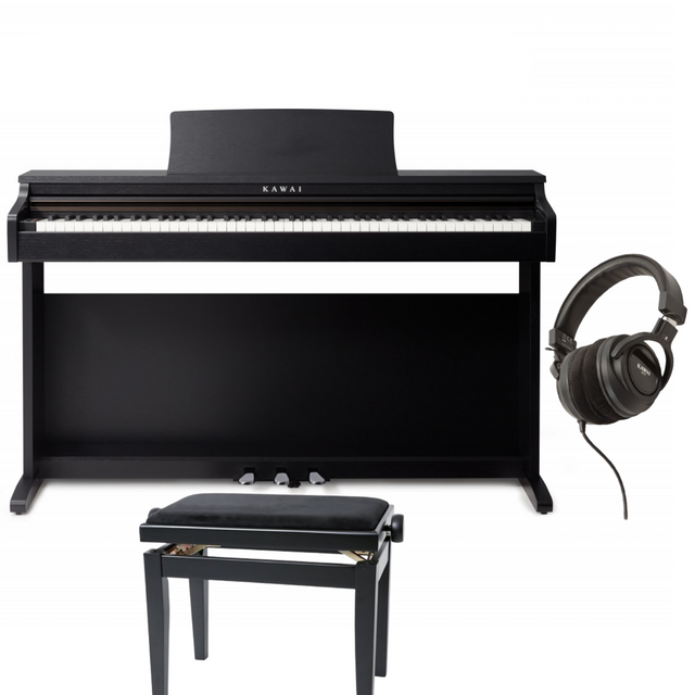 Kawai KDP-120 Schwarz Matt Bundle mit Bank und Kopfhörer - Musik-Ebert Gmbh