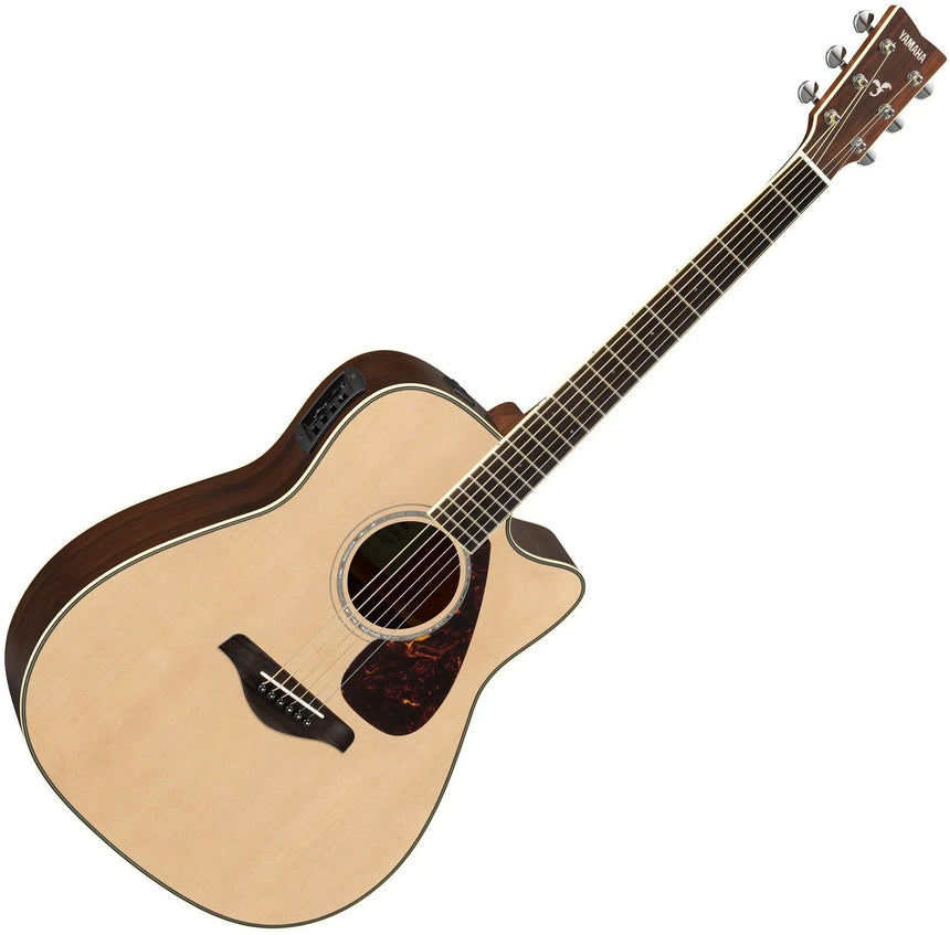 Yamaha FGX830C Electro-Acoustic Guitar Natural – Dreadnought Cutaway, Solid Spruce Top
