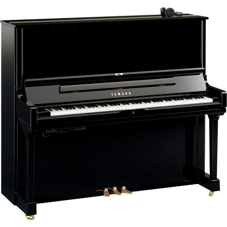 Piano droit Yamaha YUS3 SH3 noir poli avec commande Silent et casque