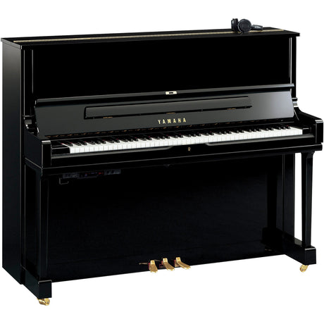 Piano droit Yamaha YUS1 SH3 noir poli avec commande Silent et casque