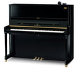 Piano droit Kawai K-500 AURES 2 noir poli, ferrures en laiton, commande et casque