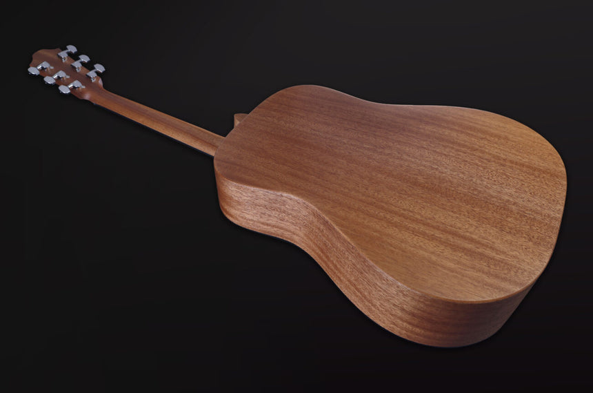Furch Violet D-EM acoustic guitar in natural finish – rear view