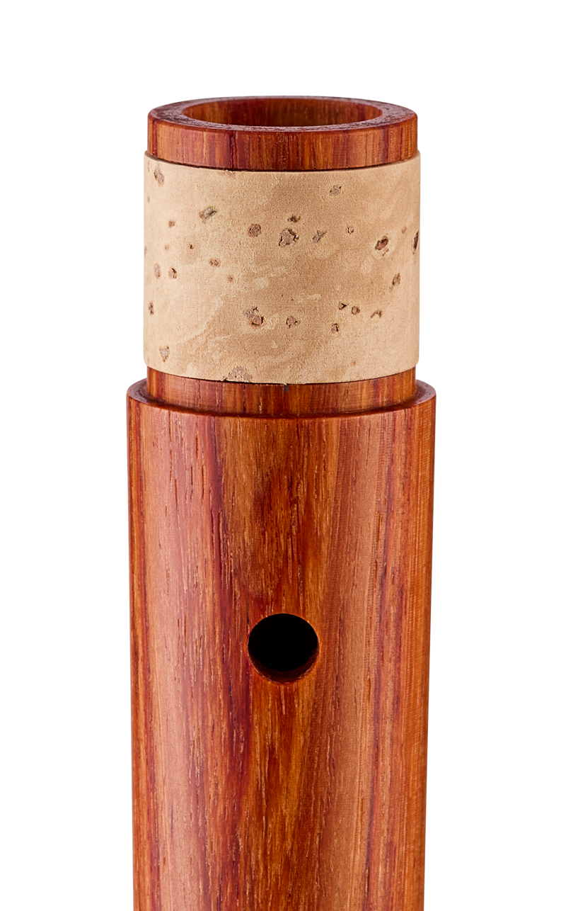Flûte à bec soprano Moeck Rottenburgh 4208 en bois de rose – détail du tenon et du liège