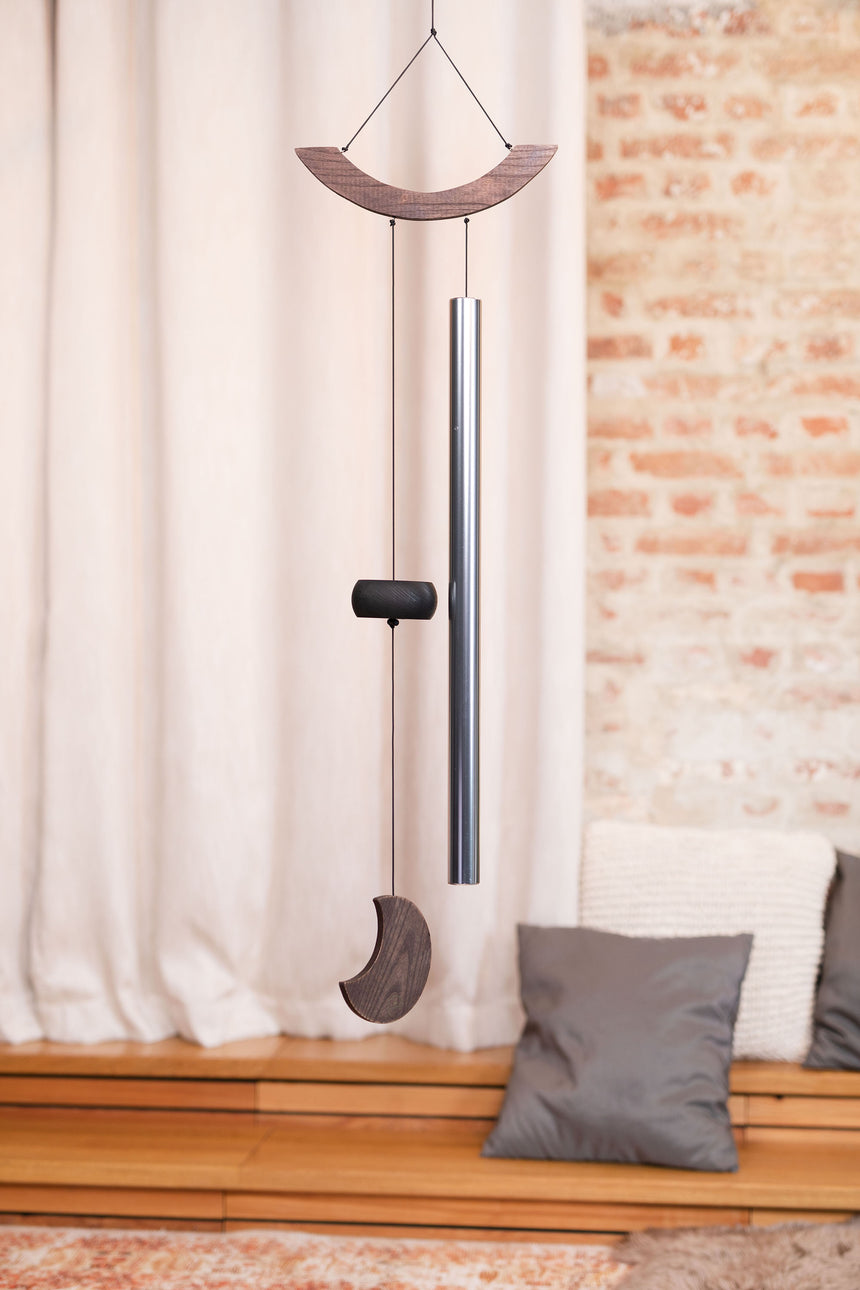 MEINL Sonic Energy MMC49S silver 125 cm Moon chime – hanging against a light background