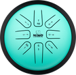 Tambour à langues NINO Percussion NINO982 vert menthe – vue de dessus des langues marquées