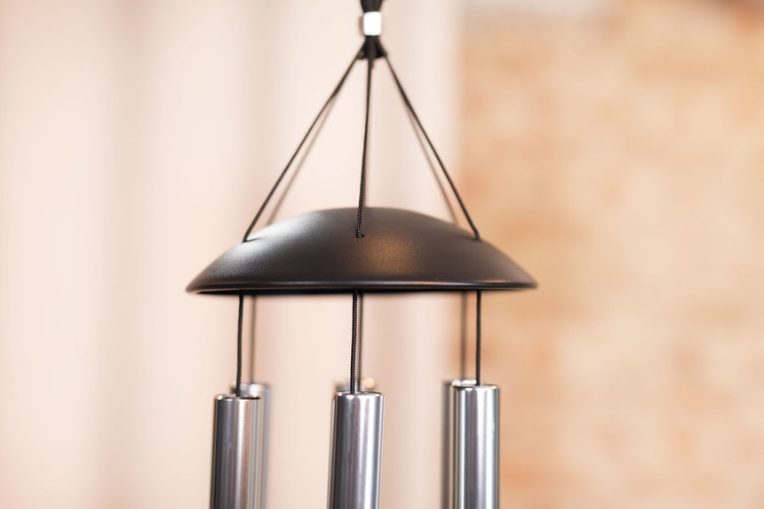 Silver Meinl Sonic Energy MMC32S Moon Meditation Chime, 32 inches – round top and suspension detail