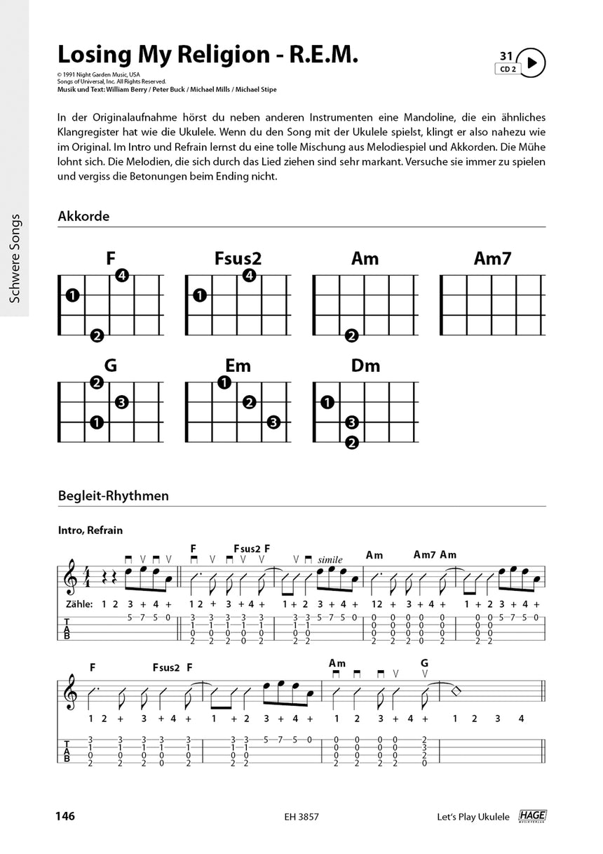 Let's Play Ukulele – Notenbeispiel Losing My Religion