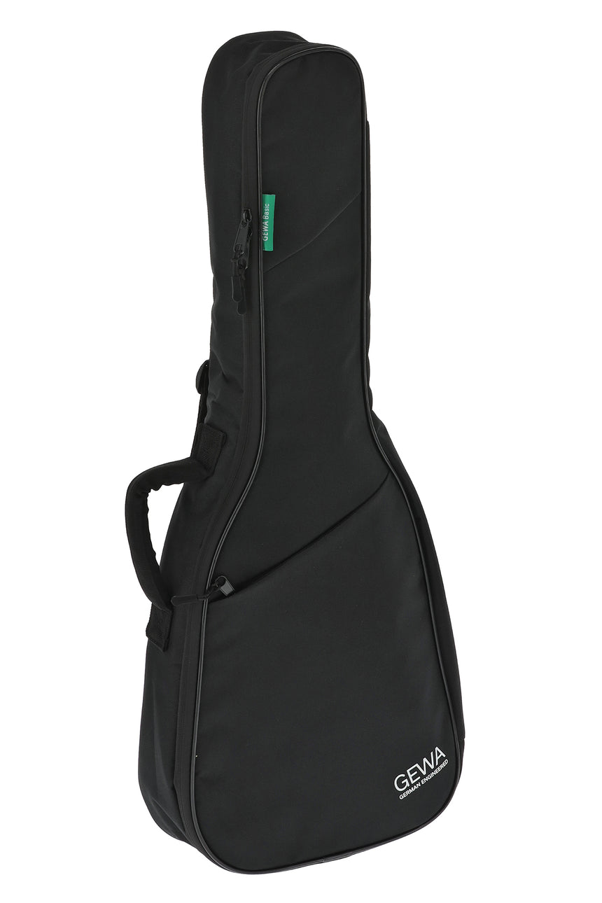 Black GEWA Basic 5 classical guitar bag, size 1/4–1/8 – three-quarter front view from the right.