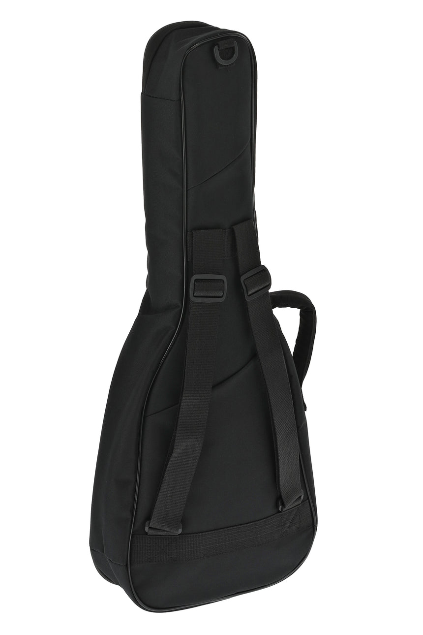 Black GEWA Basic 5 classical guitar bag, size 1/4–1/8 – three-quarter rear view from the left.