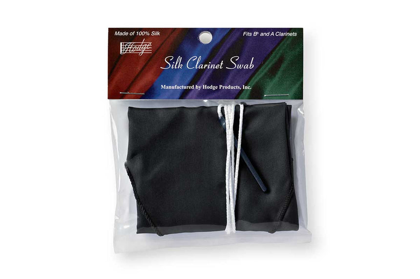 Hodge black silk swab for B-flat and A clarinet, package view