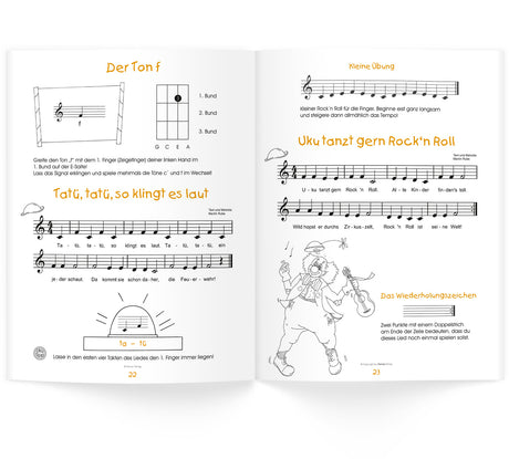 UKU-lele de Martin Rube, méthode de ukulélé ISBN 9783931862367, double page ouverte 22–23