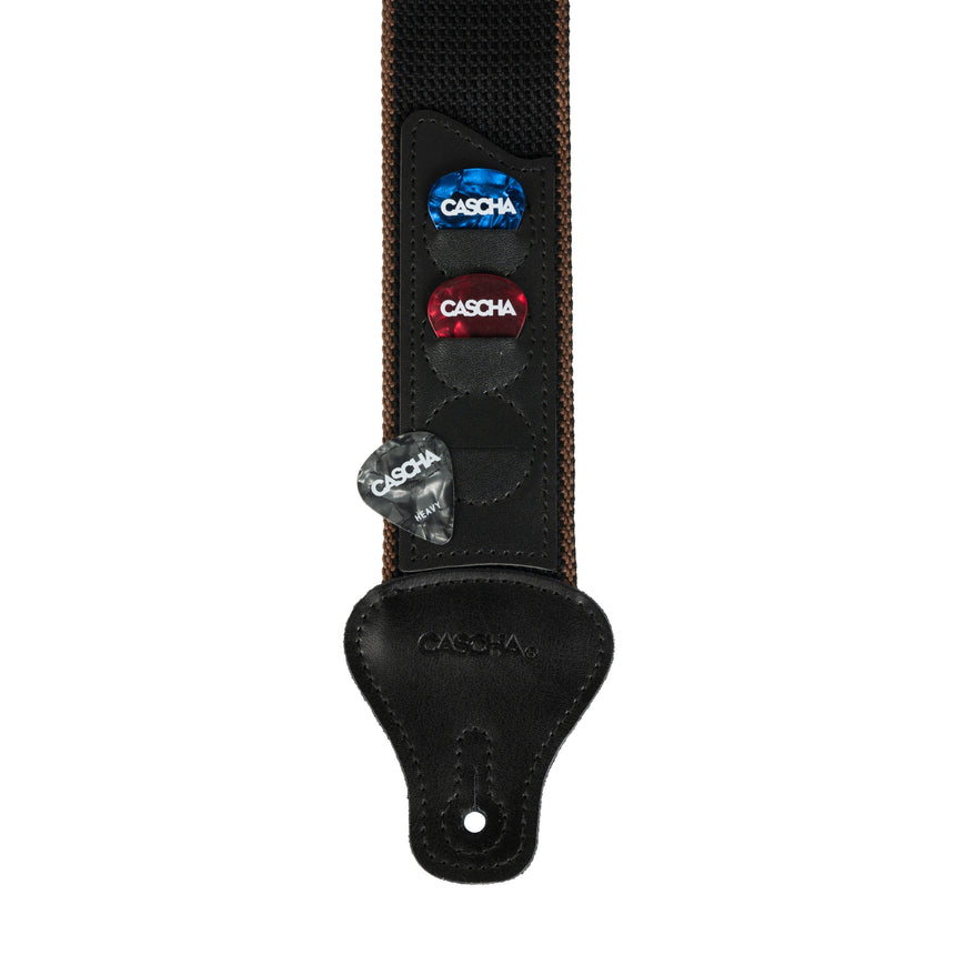 Cascha HH-2259, noir, polyester/coton – porte-médiators avec trois médiators