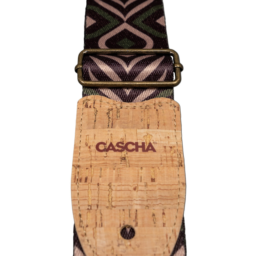 Cascha CGS-VC9, Green Chevron – Korkende und Schnalle, schräge Nahansicht