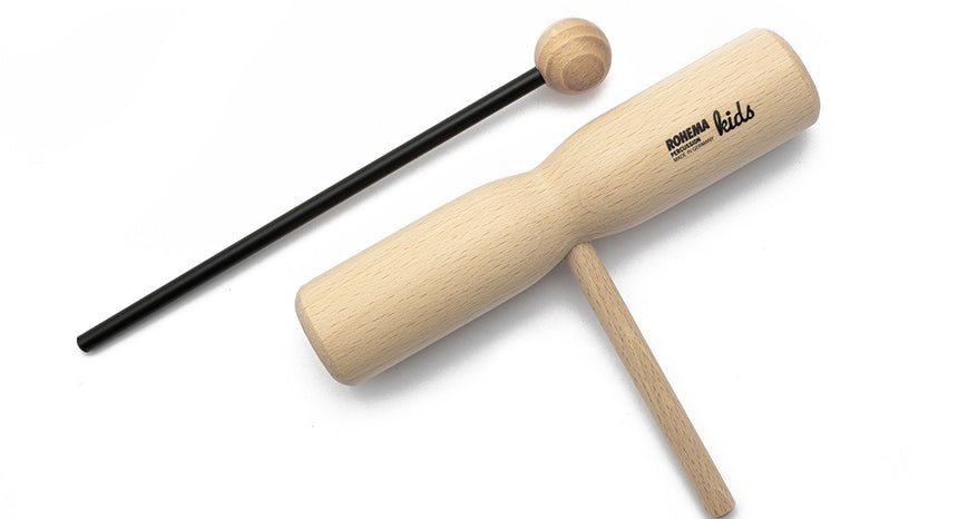Rohema 61410 two-tone block with natural lacquered beech handle, mallet to the left