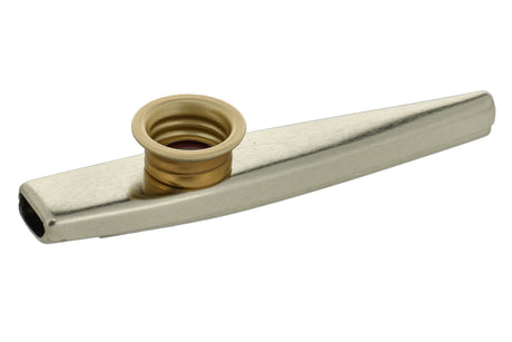 Kazoo Original Metal Sub-Kazoo en laiton verni, vue latérale en perspective