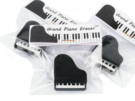 Gomme Agifty E 1041 en forme de piano à queue noir : plusieurs exemplaires emballés individuellement