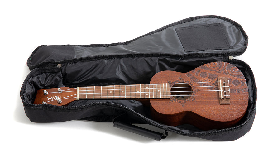 Ukulélé soprano GEWA Manoa Inca, sapelli naturel – instrument dans la housse fournie