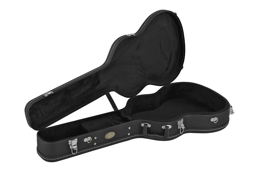 GEWA Arched Top Economy Konzertgitarrenkoffer 523.270, schwarz – Geöffnet, Innenansicht