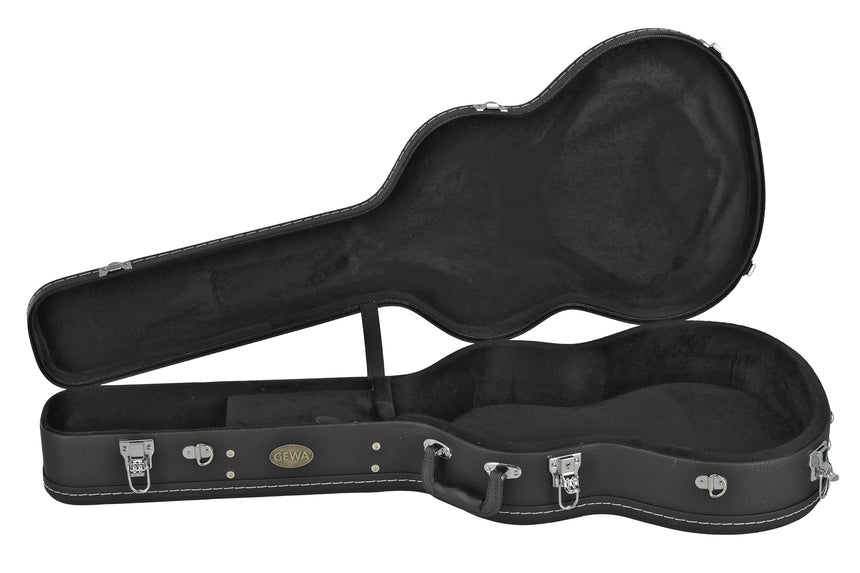 GEWA Arched Top Economy Konzertgitarrenkoffer 523.270, schwarz – Geöffnet, Innenansicht von vorne
