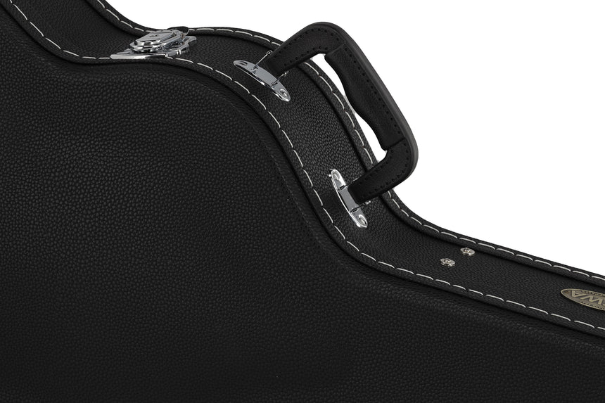 GEWA Arched Top Economy Konzertgitarrenkoffer 523.270, schwarz – Detail des Tragegriffs und der Beschläge