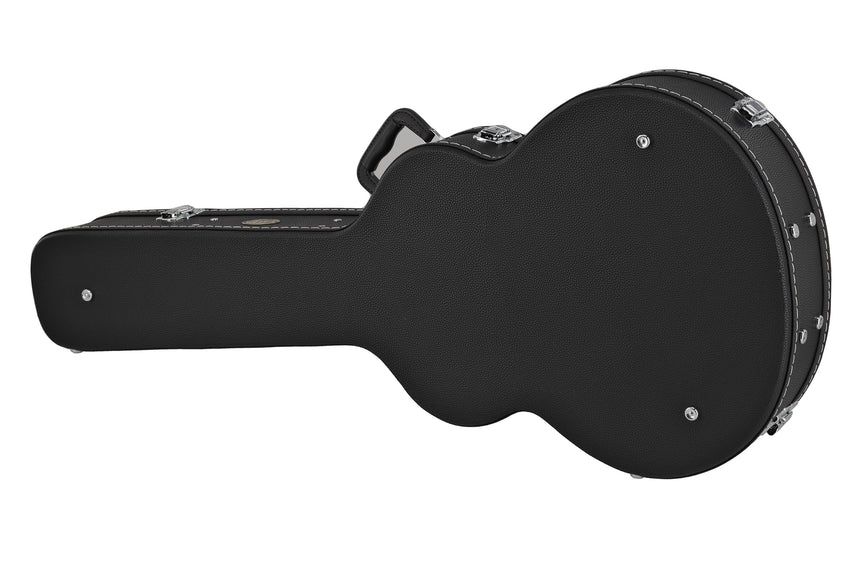 GEWA Flat Top Economy jumbo guitar case 523.114, black – three-quarter underside view