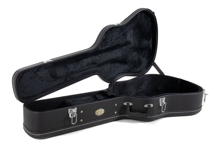Étui GEWA Flat Top Economy pour guitare acoustique 523.110, noir – vue intérieure, étui ouvert