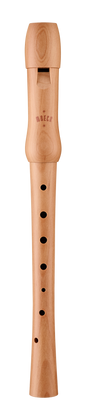 Moeck 1252 school soprano recorder in natural pearwood – full front view
