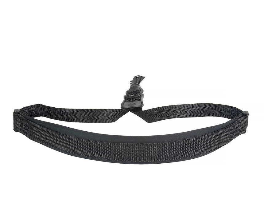 Neotech Wick-It XL saxophone strap, black, swivel hook – full view with swivel hook