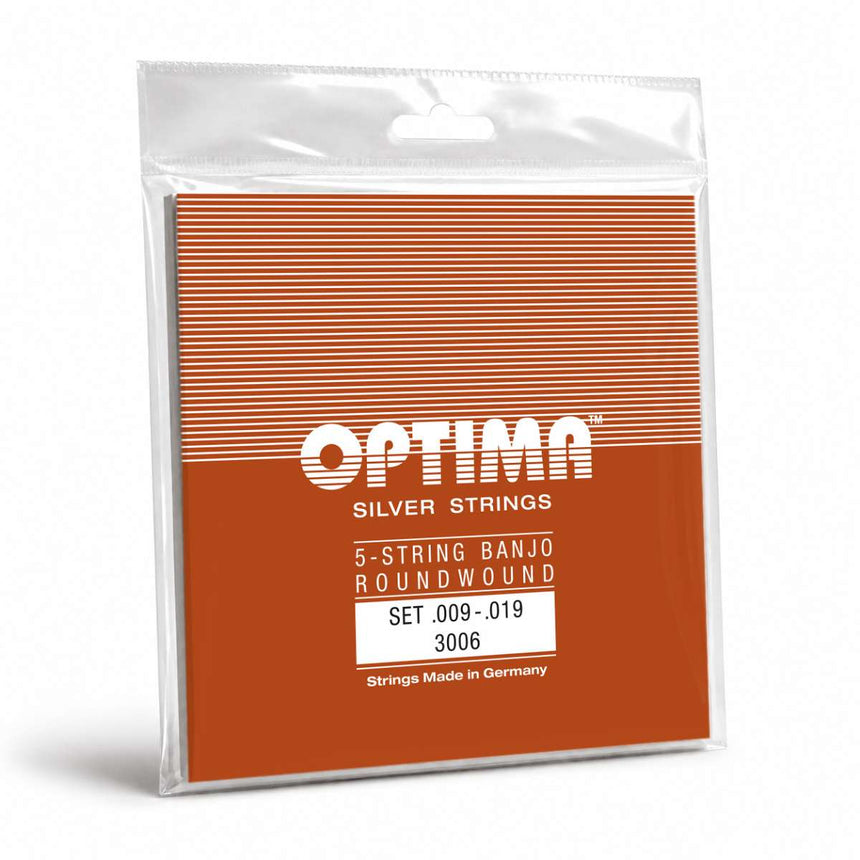 Optima 3006 five-string banjo string set, front of package