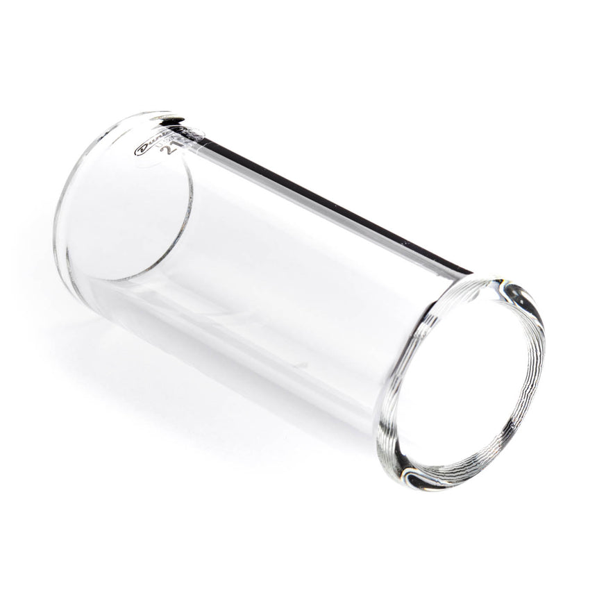 Slide Dunlop 213 en verre transparent, vue de côté en biais