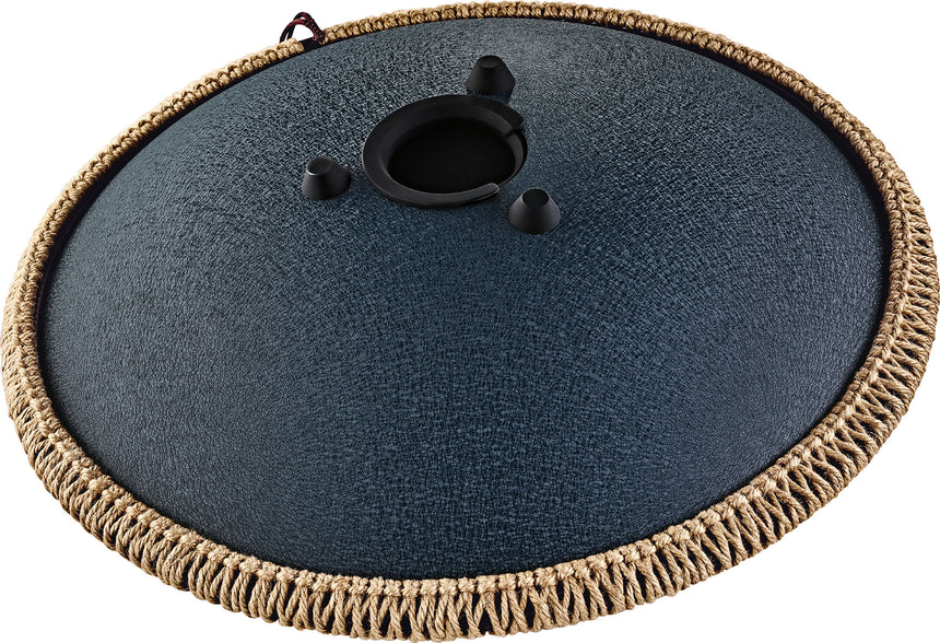 MEINL Sonic Energy Octave Steel Tongue Drum, Marineblau, graviertes Blumendesign, D Amara, 9 Töne, 16" / 40 cm - Musik-Ebert Gmbh