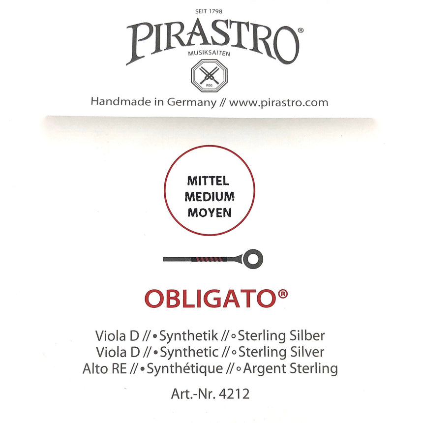 Pirastro Obligato Viola Einzelsaite D Medium 4/4 - Musik-Ebert Gmbh