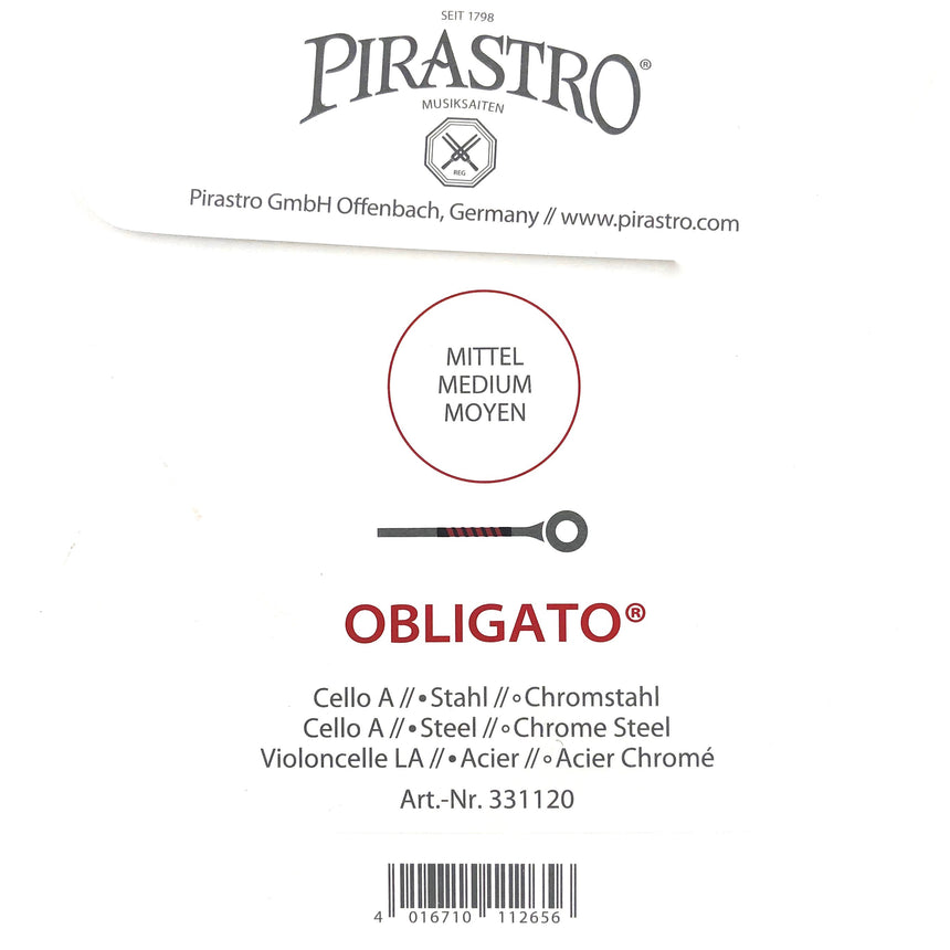 Pirastro Obligato Cello Einzelsaite A mit Kugel 4/4 - Musik-Ebert Gmbh