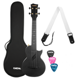 CASCHA Carbon Konzert Ukulele inkl. Tasche, Gurt - Musik-Ebert Gmbh