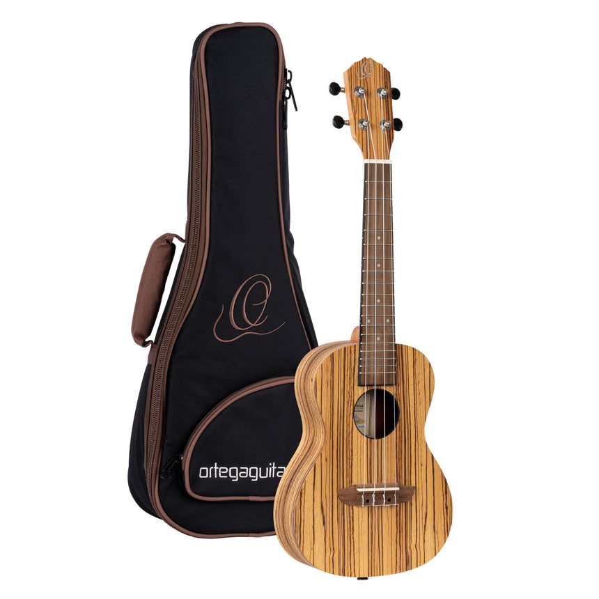 ORTEGA Timber Series Konzert Ukulele - Natur Zebraholz inkl. Tasche - Musik-Ebert Gmbh